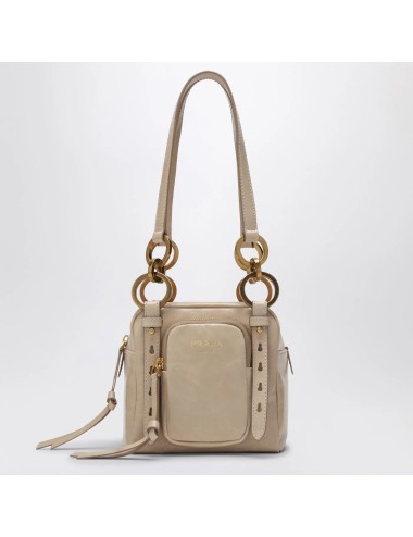 PRADA MINI SAC À POIGNÉE SUPÉRIEURE EN CUIR ROSE POUDRÉ