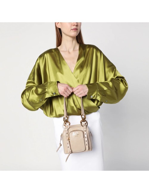 PRADA MINI SAC À POIGNÉE SUPÉRIEURE EN CUIR ROSE POUDRÉ