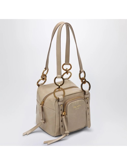 PRADA MINI SAC À POIGNÉE SUPÉRIEURE EN CUIR ROSE POUDRÉ