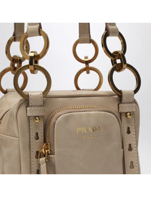 PRADA MINI SAC À POIGNÉE SUPÉRIEURE EN CUIR ROSE POUDRÉ