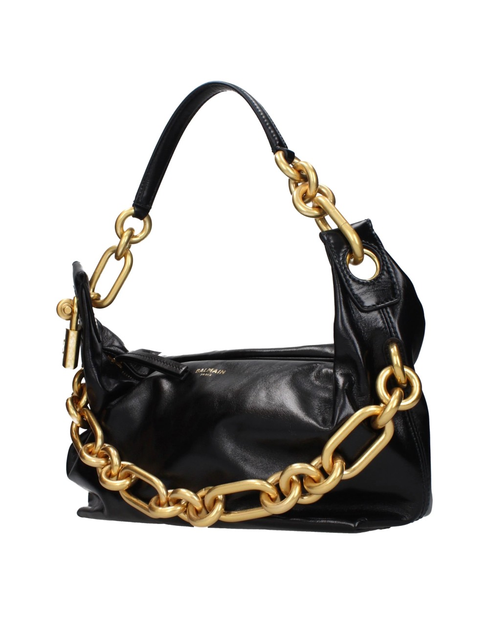 Balmain Sac bandoulière Balmain en cuir noir