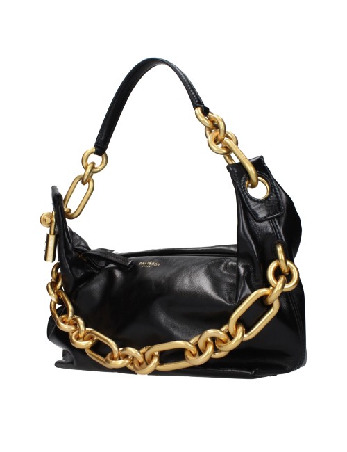 Balmain Sac bandoulière Balmain en cuir noir