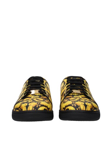 Sneakers Chunky Versace Homme Nero/Giallo – Cuir de Veau Lacets Semelle Rugueuse