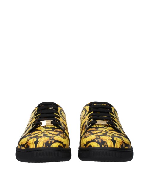 Sneakers Chunky Versace Homme Nero/Giallo – Cuir de Veau Lacets Semelle Rugueuse