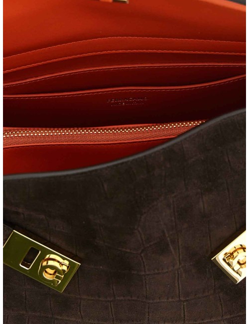 Ferragamo Sac Porté Épaule Marron en Cuir Bos Taurus | Authentic New