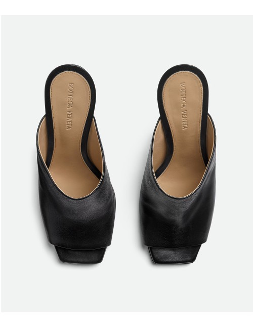 Mules Bottega Veneta Knot noires cuir femme luxe talon 9 cm