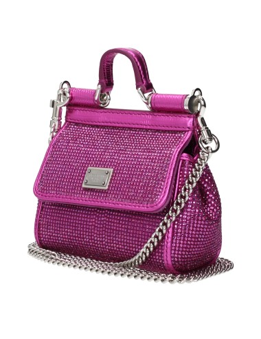 Sac à Main Dolce & Gabbana en Satin Rose Fuchsia avec Strass