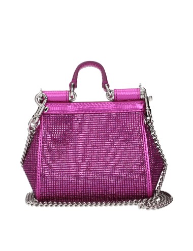 Sac à Main Dolce & Gabbana en Satin Rose Fuchsia avec Strass