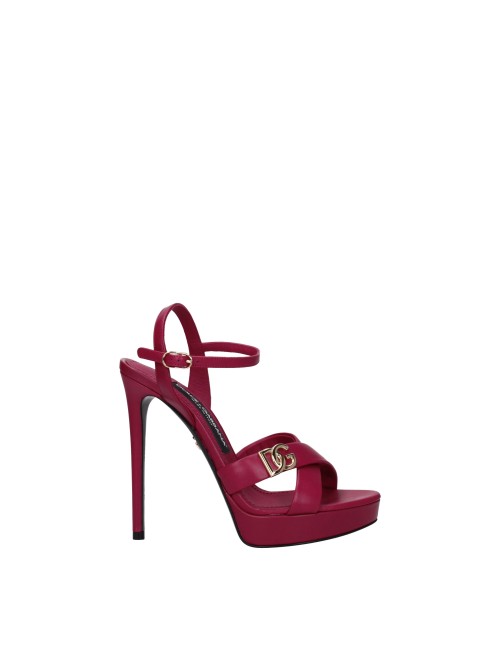 Dolce&Gabbana Sandales Femme Cuir Fuchsia/Hibiscus