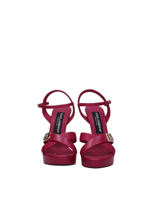 Dolce&Gabbana Sandales Femme Cuir Fuchsia/Hibiscus