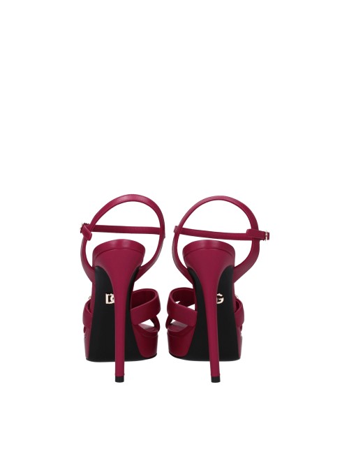 Dolce&Gabbana Sandales Femme Cuir Fuchsia/Hibiscus