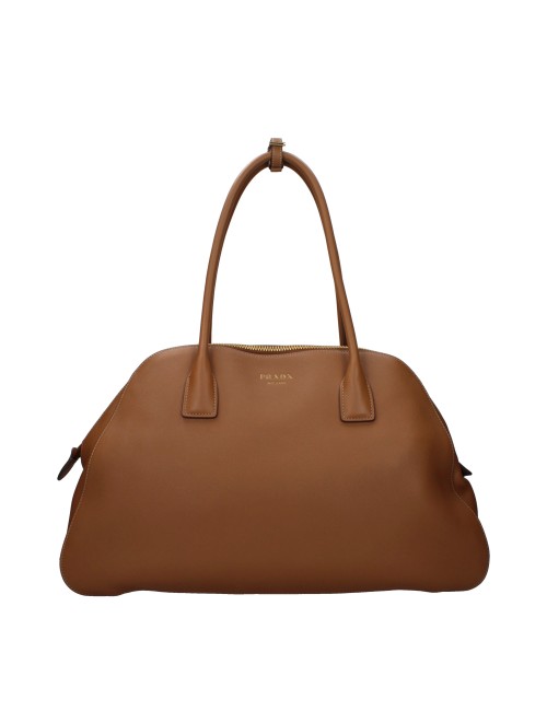 Prada Sacs D'épaule Femme Cuir Marron/Caramel