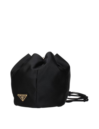 Pochette en Satin Noir Triangle - PRADA
