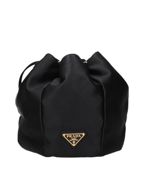 Pochette en Satin Noir Triangle - PRADA