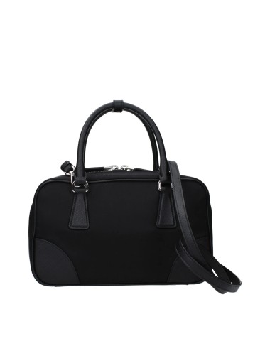PRADA Pochette en Satin Noir avec Bandoulière Amovible