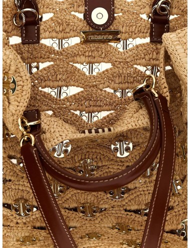 Sac Cabas Rabanne en Raphia Beige – Élégance Luxe Femm
