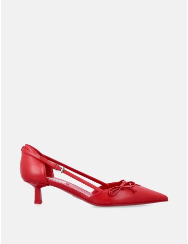 Escarpins Prada en cuir rouge à côtés ouverts – Élégance italienne