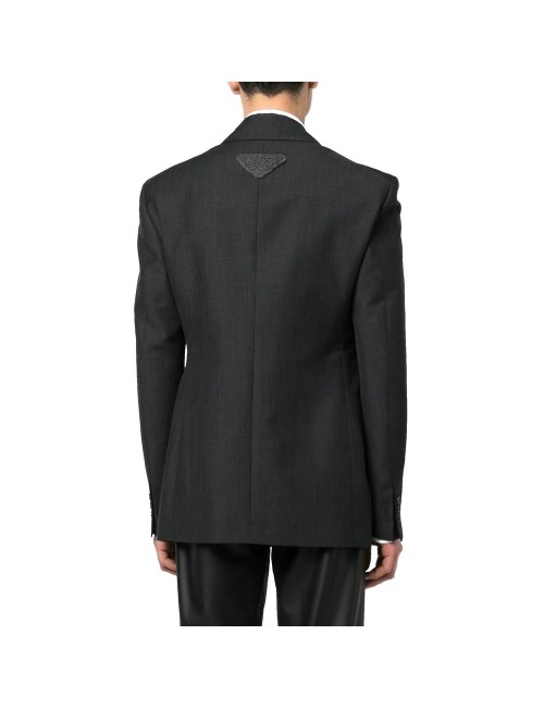 Manteau Prada en laine grise – Élégance italienne intemporelle