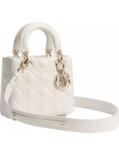 Sac Lady Dior My ABCDior Small en cuir d'agneau Cannage beige