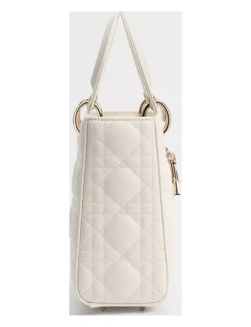 Sac Lady Dior My ABCDior Small en cuir d'agneau Cannage beige