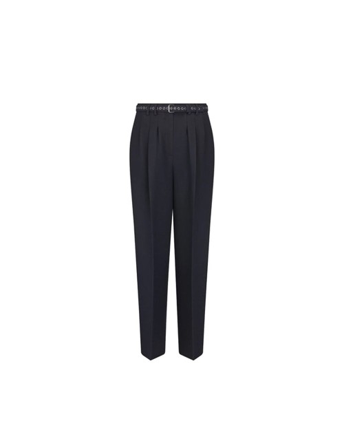 Pantalon DIOR femme noir en laine, élégance luxe parisienne