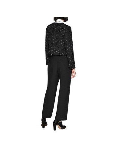 Pantalon DIOR femme noir en laine, élégance luxe parisienne