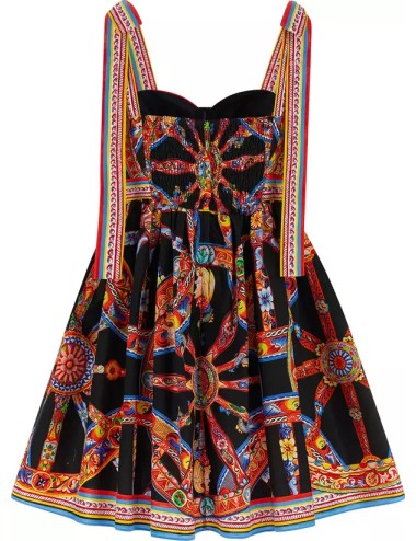 Dolce & Gabbana – Robe en popeline à imprimé Carretto multicolore