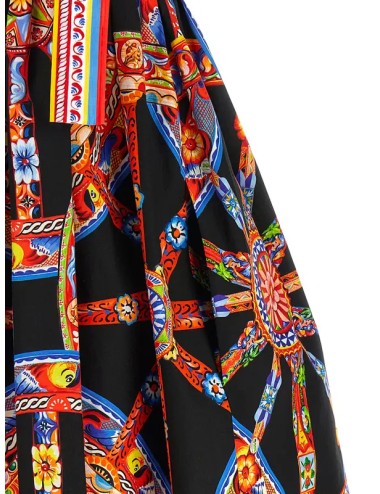 Dolce & Gabbana – Robe en popeline à imprimé Carretto multicolore