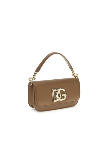DOLCE & GABBANA 3.5 – SAC À BANDOULIÈRE EN CUIR MARRON