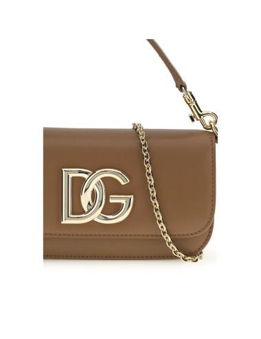 DOLCE & GABBANA 3.5 – SAC À BANDOULIÈRE EN CUIR MARRON