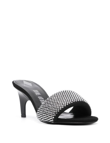 The Attico Mules Rem en Cristaux Noir Clair et Naturel