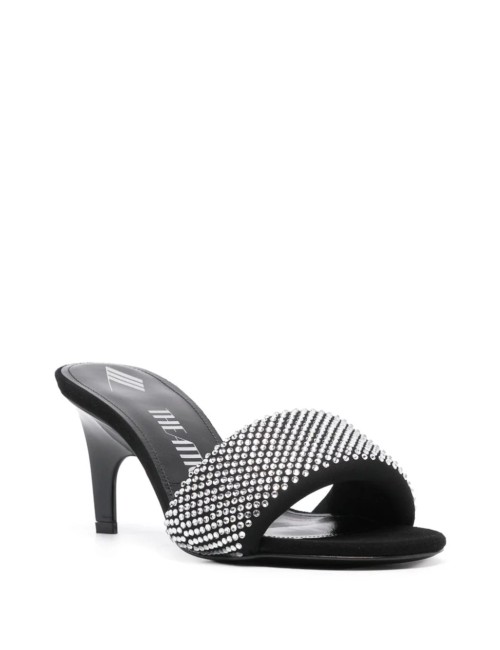 The Attico Mules Rem en Cristaux Noir Clair et Naturel