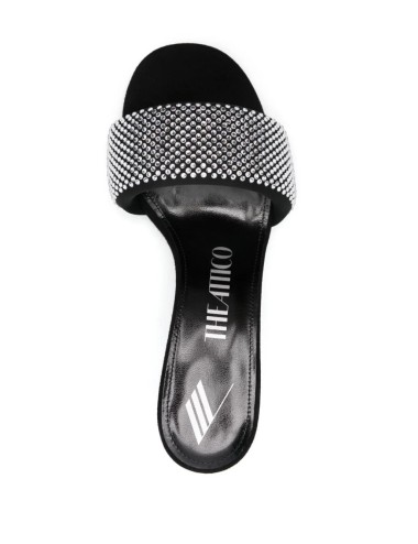 The Attico Mules Rem en Cristaux Noir Clair et Naturel