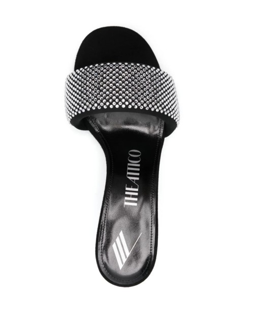 The Attico Mules Rem en Cristaux Noir Clair et Naturel
