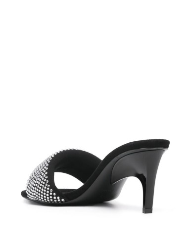 The Attico Mules Rem en Cristaux Noir Clair et Naturel