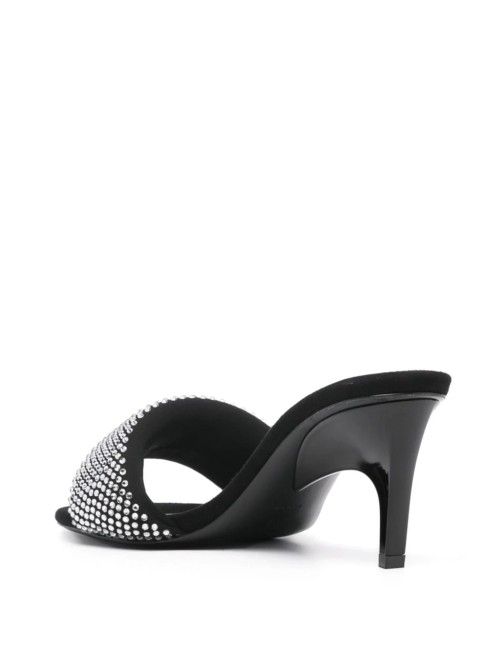 The Attico Mules Rem en Cristaux Noir Clair et Naturel