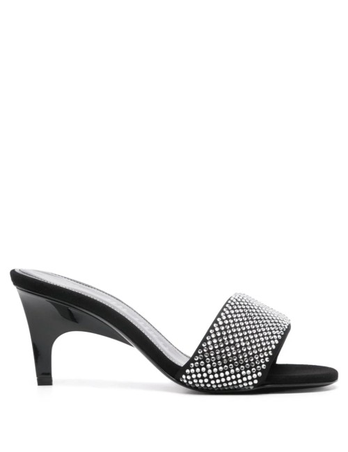 The Attico Mules Rem en Cristaux Noir Clair et Naturel
