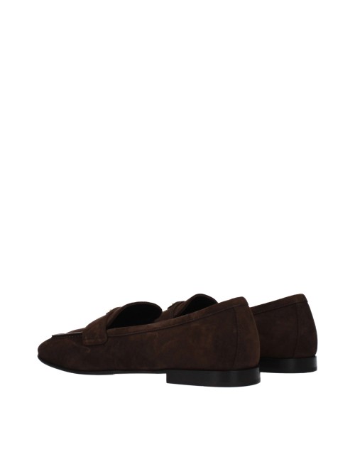 Prada Mocassins Femme en Daim Marron et Noir