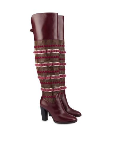 Bottes à talons Pollini x Antica Valserchio Bordeaux