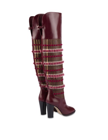 Bottes à talons Pollini x Antica Valserchio Bordeaux