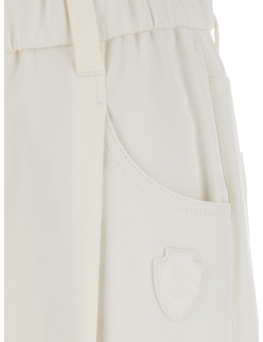 Pantalon Brunello Cucinelli Femme Blanc en Coton à Plis