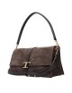 TOD'S MINI SAC PORTÉ ÉPAULE FEMME T TIMELESS EN DAIM ET CUIR MARRON
