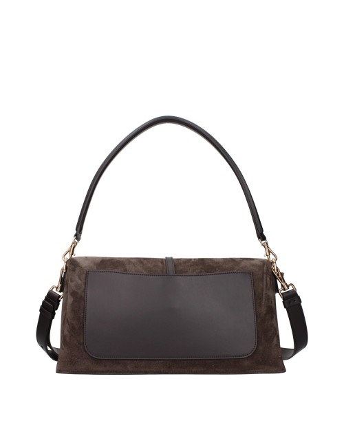 TOD'S MINI SAC PORTÉ ÉPAULE FEMME T TIMELESS EN DAIM ET CUIR MARRON
