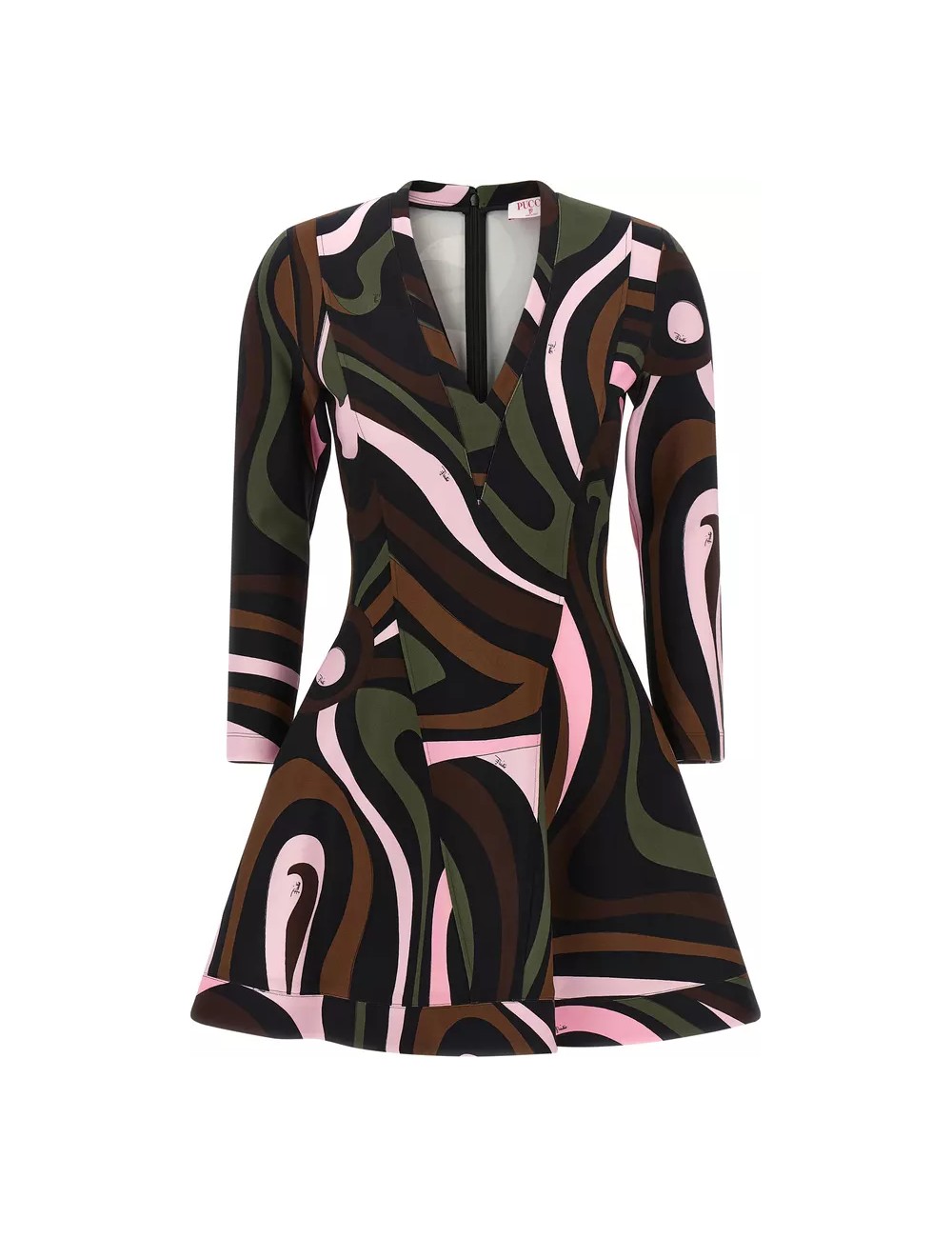 Pucci Robe Courte Imprimée à Manches Longues Femme