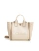 CHLOÉ PETIT SAC CABAS CARRY À LOGO EMBOSSÉ BEIGE