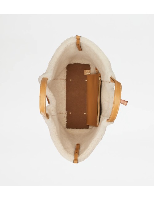 TOD'S SAC À PROVISIONS FEMME MOYEN EN DAIM MARRON