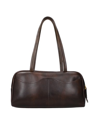 PRADA SAC D'ÉPAULE FEMME EN CUIR MARRON CACAO