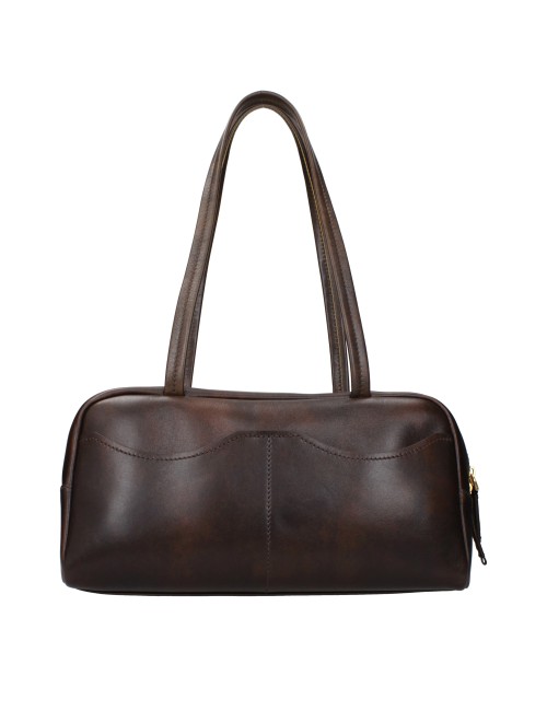 PRADA SAC D'ÉPAULE FEMME EN CUIR MARRON CACAO