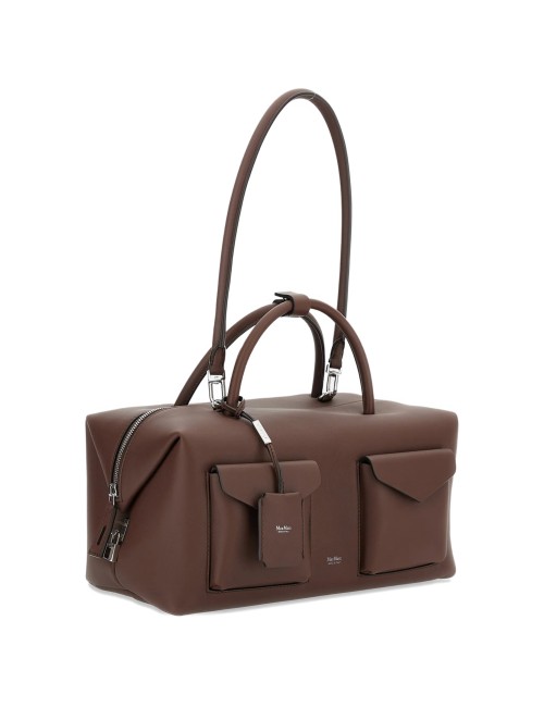 MAX MARA SAC PORTÉ ÉPAULE FEMME EN CUIR À RABAT ET CADENAS MARRON