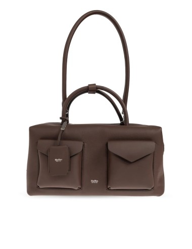MAX MARA SAC PORTÉ ÉPAULE FEMME EN CUIR À RABAT ET CADENAS MARRON